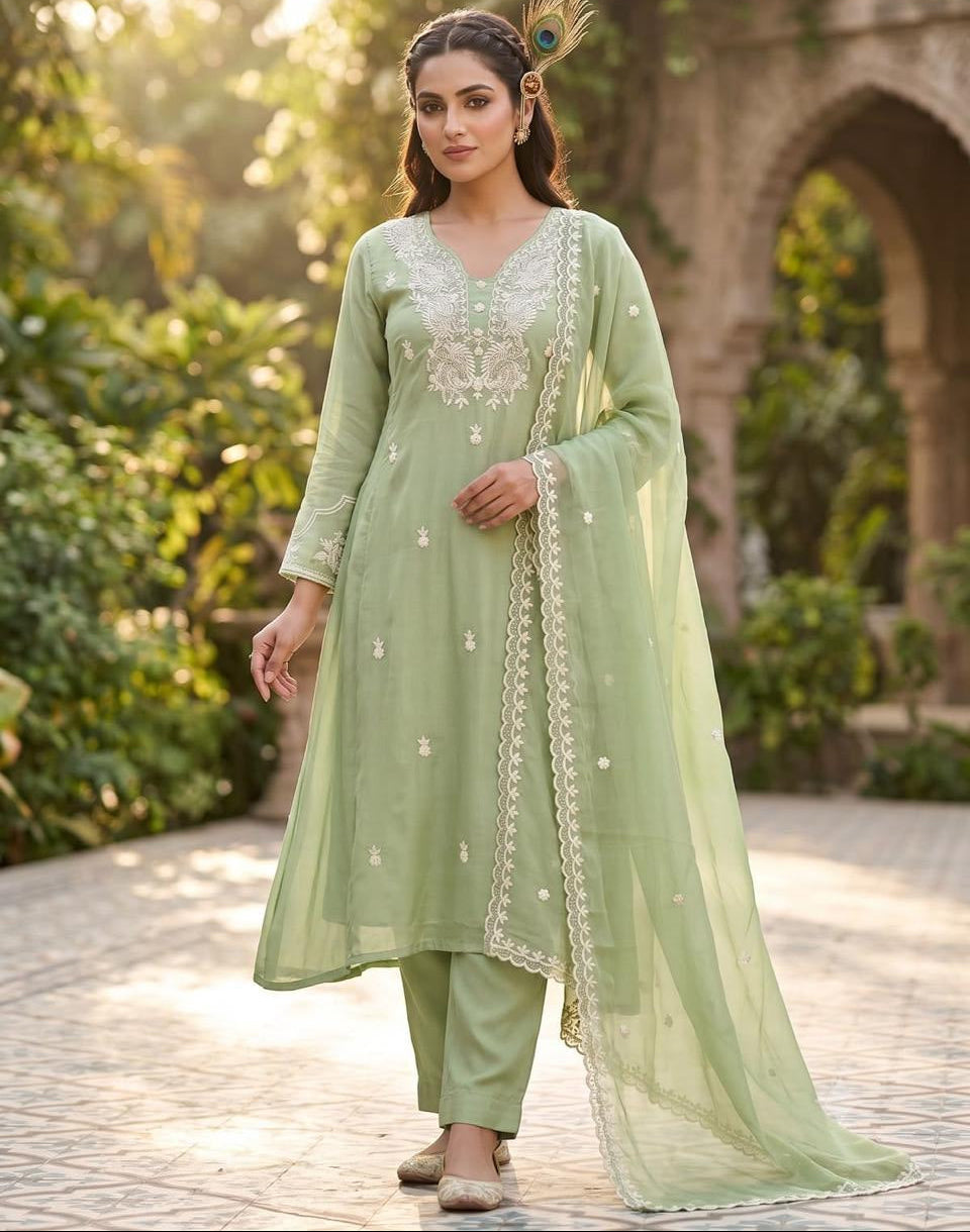 Meher Sage Green Kurta Set