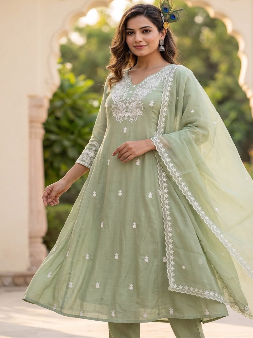 Meher Sage Green Kurta Set