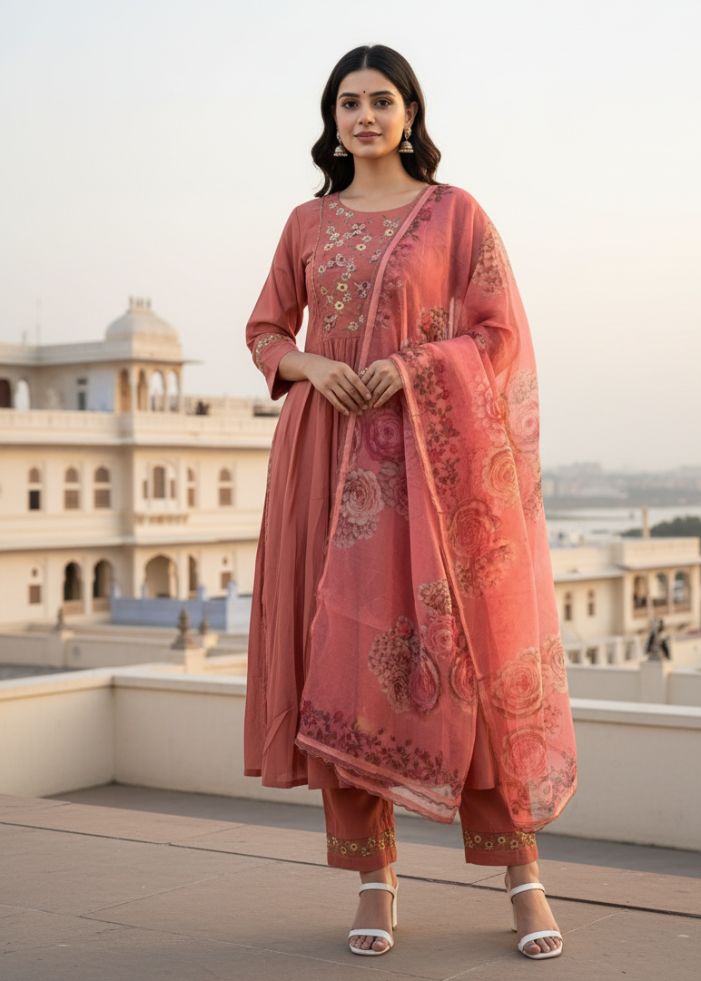 Rustic Floral Charm Kurti