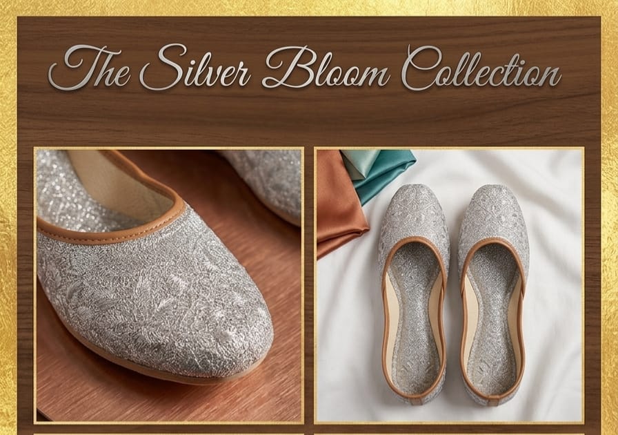 Silver Zari Embroidered Jutti