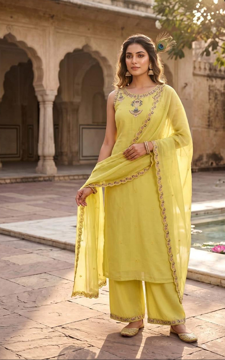 Noor Lime Festive Kurta Set