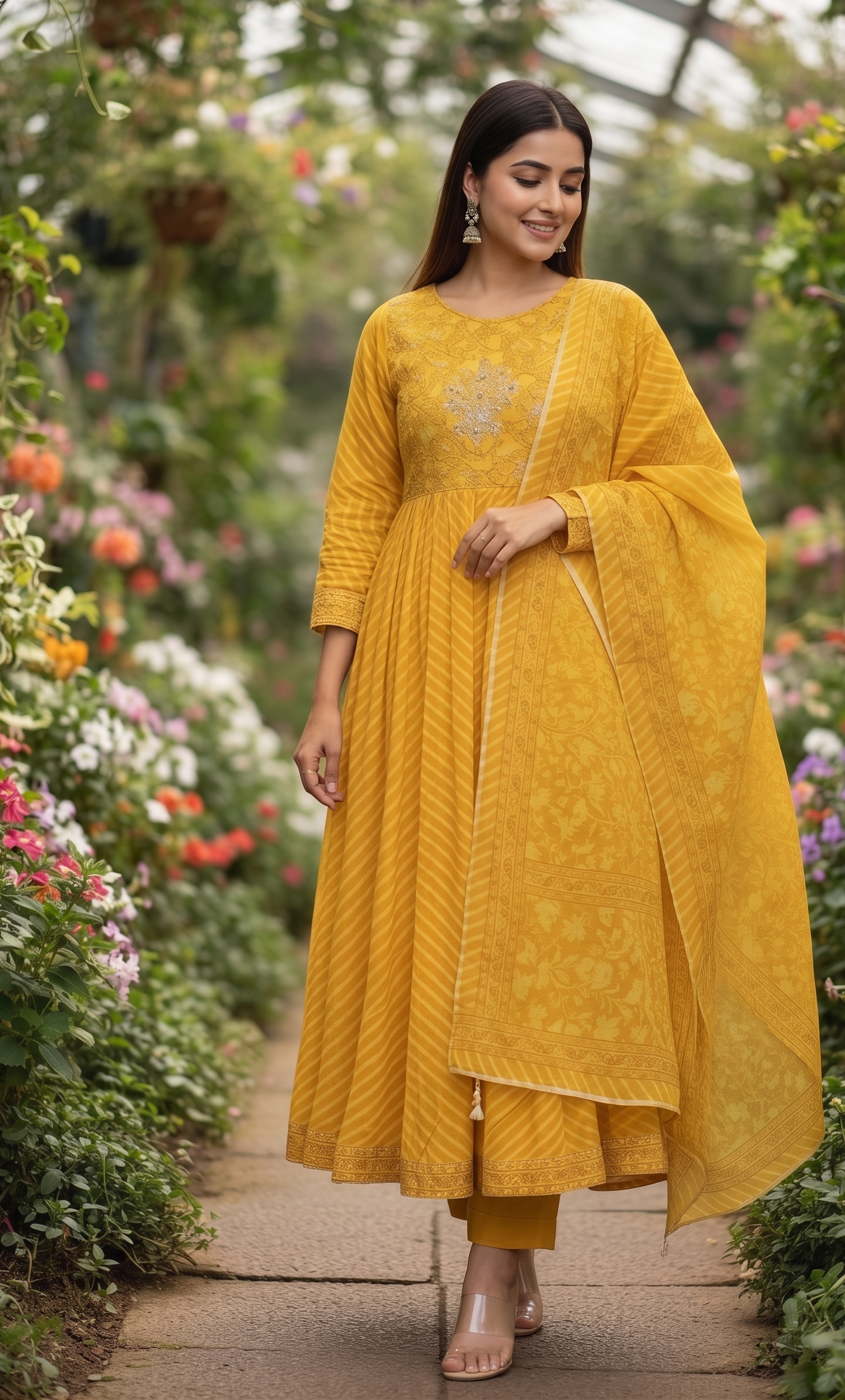 Golden Yellow Radiance Festive Embroidered Suit Set