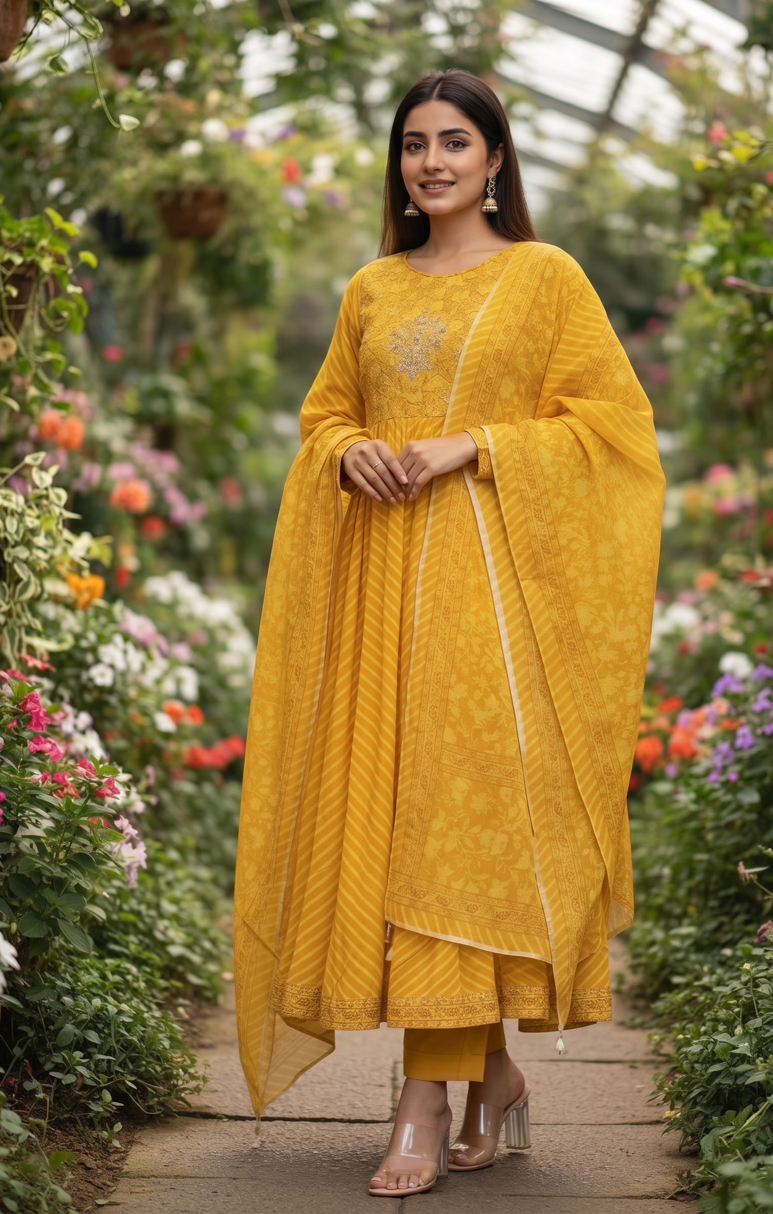 Golden Yellow Radiance Festive Embroidered Suit Set
