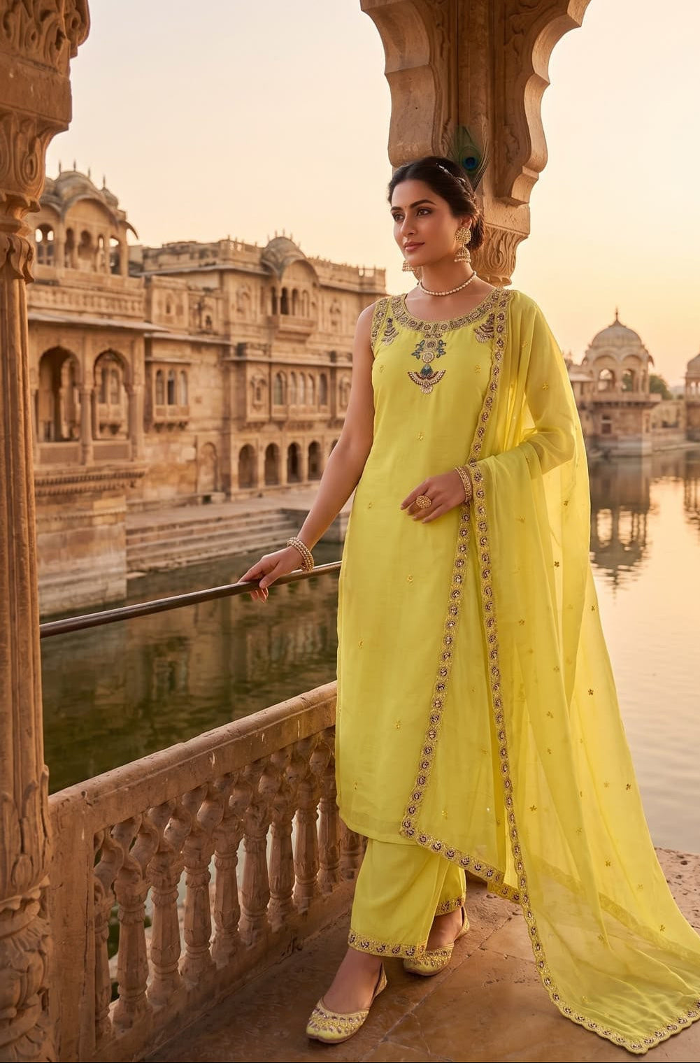 Noor Lime Festive Kurta Set