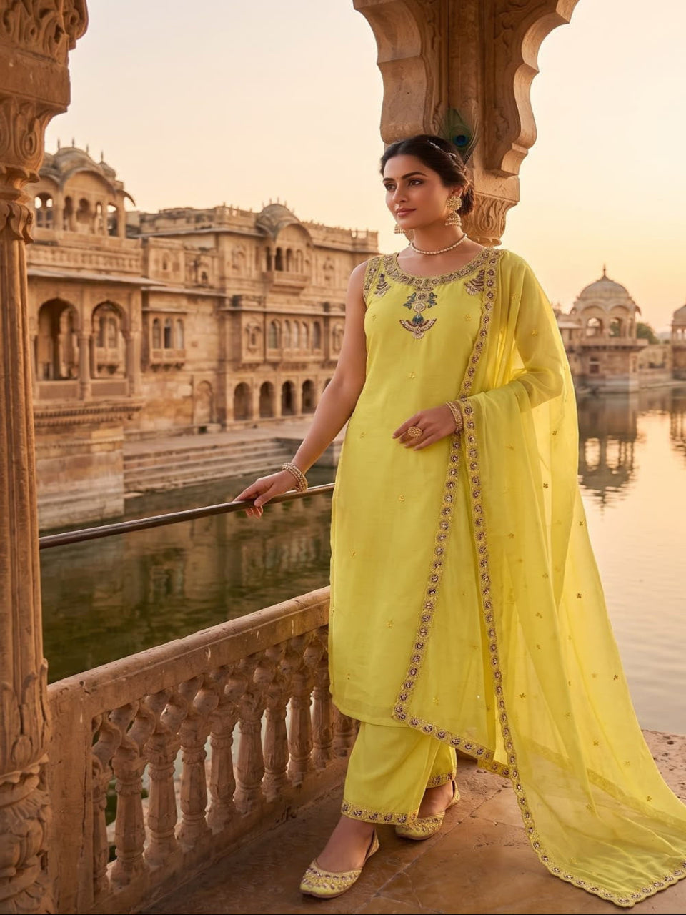 Noor Lime Festive Kurta Set