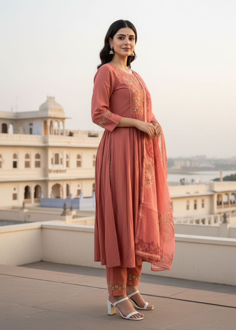 Rustic Floral Charm Kurti